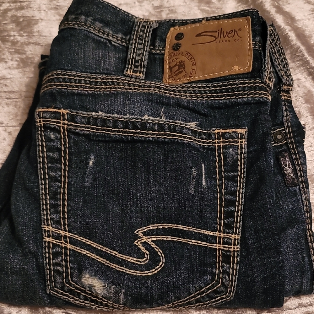 Buckle Silver 34x32 Soft/Lightweight Men's Blue Jeans